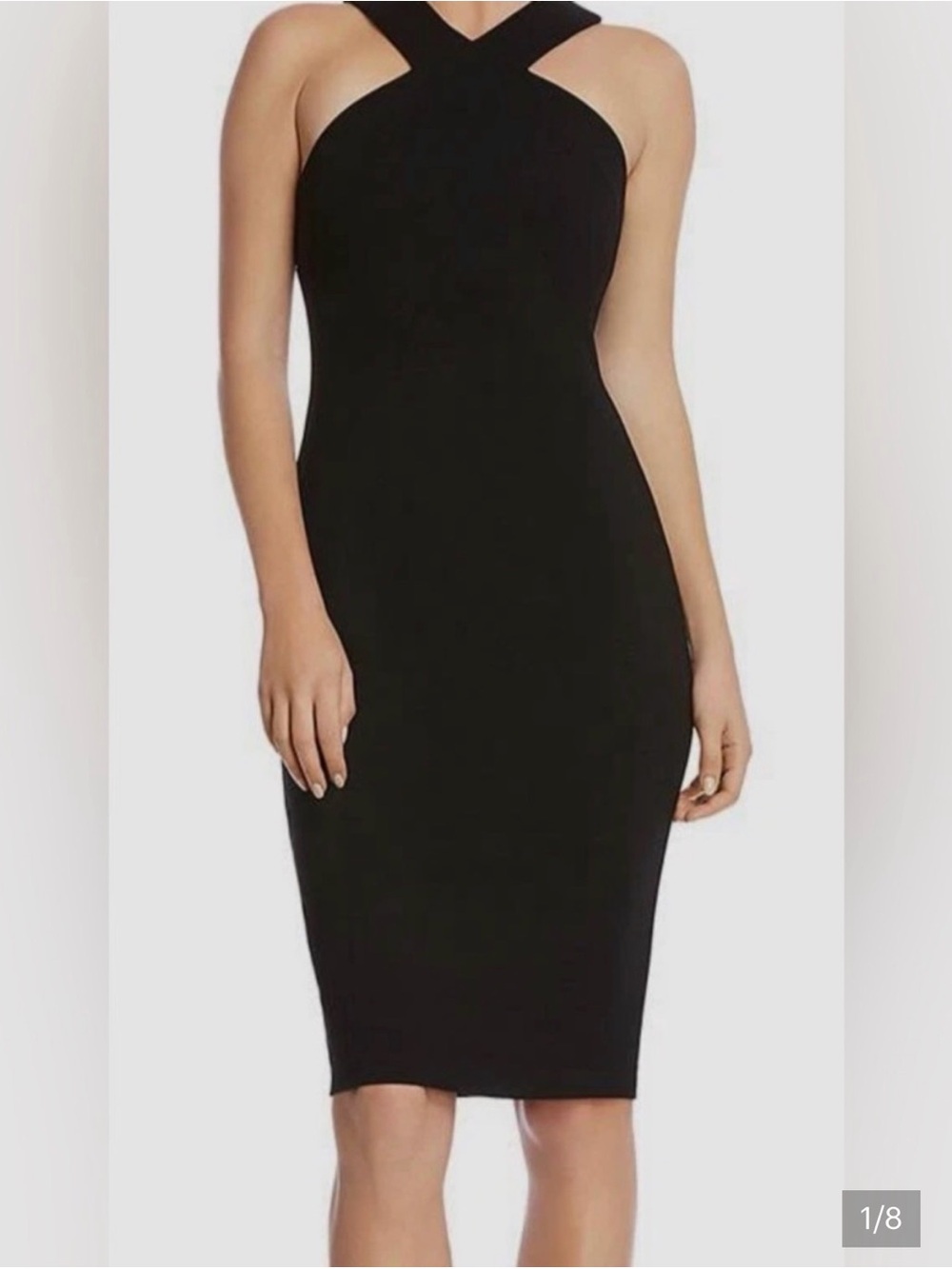 Bailey 44 Albina Black Cross-Neck Bodycon Dress
